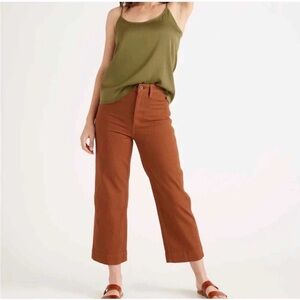 Quince Women's Cotton Twill Wide-Leg Crop Pant